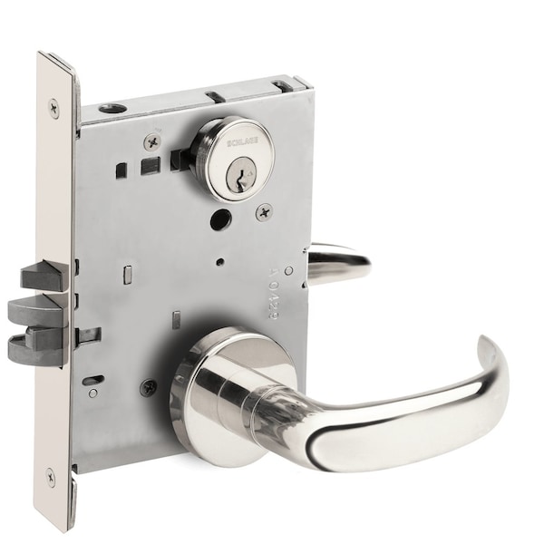 Schlage Grade 1 Entrance Office Mortise Lock, Conventional Cylinder, S123 Keyway, 17 Lever, A Rose, Bright C L9050P 17A 625 - main